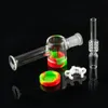 Hookahs 10mm 14mm nector collector Kit Dab Straw Tips with silicone container jar For Glass Water Bongs Pipes Oil Rigs