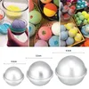Herramienta de regalos Vela redonda de aleación de aluminio de baño Bomba moldes DIY Pastel Tarta Pudín Sal bola hecha en casa Crafting semicírculo Esfera de molde