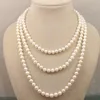 Grau 7-8mm branco rosa preto Natural Akoya pearl necklace 50 "
