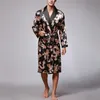 Stilfulla Mens Robe Långärmade Badrock Silk Kimono Lucky Dragon Print Pajamas Night Dressing Gown Masculina Bathrock Homewear