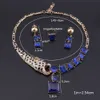 Conjunto de joias de leopardo pantera animal esmalte cristal strass banhado a prata colar brincos conjunto de anel para mulheres joias de festa 6194254