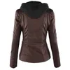 Vestes pour femmes Plue taille veste en cuir femmes 2021 automne hiver vêtements d'extérieur manteau dame PU vêtements femme moto vestes1