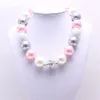 Rhinestone Ball Bead Chunky Necklace Bubblegum Bead Fashion Baby Girl Chunky Necklace Jewelry For Toddler Children