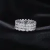 Jewelrypalace Fashion 2.15ct Cubic Zirconia 3 Eternity Band Anneaux Pour Femmes Pur 925 Bague En Argent Sterling Véritable Bijoux En Argent T190627