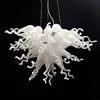 Einzigartiger handgefertigter Kronleuchter aus geblasenem Glas, moderne weiße Hängelampen, italienisches Design, preiswerte hängende LED-Beleuchtung aus Glas für die Inneneinrichtung