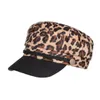 Fashion-New Höst Octagonal Hattar För Kvinnor Leopard Skriv ut Flat Militarcap Ladies Solid Caps Kvinnor Casual Berets Hat Gorra Militar BR030