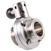 Freeshipping 1-1/2 Inch 51Mm Sus 304 Stainless Steel Sanitary 2 Inch Tri Clamp Butterfly Flow Control Valve Homebrew Beer Dairy Produc