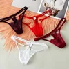 Kvinnors trosor Sexiga erotiska underkläder G-String Kvinnor Lace Blommor Låg midja Briefs Genomskinliga T-Back Underkläder Fashion Underbyxor