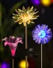 3pack Solar Stake Lights Outdoor Solar Light Garden Decor Statues (Dandelion, Lily, Sunflower) Patio Lights LED Outdoor Multicolor Changing