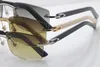 Groothandel-RIMLESE HARDWARE T8200630 Zonnebril Nieuwe Luxe Glazen Hot Sunglasses Merk Designer met Logo Cat Eye Lenzen