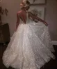 vestido de novia de línea v profunda