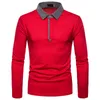 Heren Stitching Shirt Lange mouw Slanke shirts Ademend Blouse Fresh Color for Business Men Hot Sales1