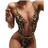 Vrouwen Badmode Sexy String Bikini 2021 Push Up Vrouwen Hoge Cut Bodysuits Een Stuk Badpak Vrouwelijke V-hals Zwemmers