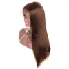 # 4 Kahverengi Renk 4x4 Düz Dantel Kapatma Brezilyalı İnsan Saç Peruk 130% 150% yoğunluk 8 inç 26 inç