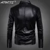 Hot sale fashion jacket men Bomb men's locomotive multi-zipper leather jacket black color streetwear M-5XL size free shipping