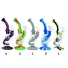 Hand held cigarette set Silicone smoking pipes Two sections Herb with glass bongs in side dab rig bong