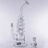 12.2 Inches Hookahs Double Helix Tubes Inline Prec Glass Water Bongs with 14mm Male Bowl for Smoking