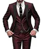 Classic One Button Groomsmen Peak Lapel Groom Tuxedos 3 Piece Men Passar Bröllop / Prom Best Man Blazer (Jacka + Byxor + Vest + Tie) A01