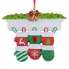 Vtop Gratuito Personalizzato - Guanti da camino Famiglia di 6 Ornamenti natalizi personalizzati in resina per regali Decorazione domestica Regalo per feste di Natale di Capodanno