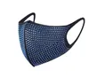 여성 재사용 가능한 풀 리네 스톤 페이스 마스크 보호 세척 가능한 구강 코 셰일드 통기 가능한 커버 3D 마스크 검은 색