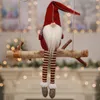 Hang Leg Christmas Figurine svedesi Gnomo natalizio fatto a mano Bambola di peluche senza volto per ornamenti Regali Decorazione natalizia per bambini