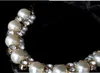 Naszyjnik z pereł Pearl Pearl Naszyjnik Wisiorek Oświadczenie Double Wiersz Chunky Diamante Choker Pearl Zroszony Wisiorki Naszyjniki Christmas Gift