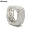 Choucong Handmade Hollow Finger Pierścień 925 Sterling Silver Micro Pave 450 SZTUK 5A CZ Band Pierścienie dla kobiet Mężczyźni Biżuteria