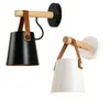 Nordic Wood Wall Lamps Modern Wall Mounted Luminaire Iron Sconce For Bedside Light Bedroom Lighting fixtures