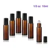 High Quality 10 ml Glass Roll-on Bottles with Stainless Steel Roller Balls For Essential Oils Amber (Purple )