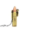 Novel Cigarette Lighter Bullet Shape Butane Gas Windproof Jet Torch Flame Grinding Wheel Cigar Lighter Keychain Pendant3759728