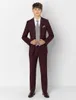 2020 Burgundy Boy Formal Passar Middag Tuxedos Liten pojke Groomsmen Barn Barn för bröllopsfest Prom Passar Formellt slitage (Jackor + Byxor)