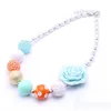 Nieuwste Ontwerp Mooie Bloem Kid Chunky Necklace Bsst Gift Bubblegume Bead Chunky Ketting Sieraden voor Baby Kid Girl