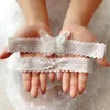 European Style Bridal Garters 2020 Elastic Lace Butterfly Wedding Party Prom Garter Crystal in Ivory Color 40-60cm Length314i