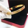 Donia Smycken Lyx Bangle European och American Fashion Classic Double Row Titanium Steel Micro-Inlaid Zircon Designer Armband Present