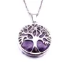 Mode pierre naturelle Turuoise arbre de vie collier opale rose cristal arbre de vie collier pour femmes bijoux