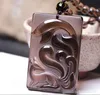 Natural Obsidian nine tail fox Zhaocai Pendant Jewelry Gif Attract the opposite sex