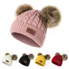 Urdiamond winterhoed voor meisjes babyjongens pom poms hoed kinderen gebreide muts dikke baby baby peuter warme pet