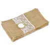 Burlap Uchwyt Sztućcowy Vintage Shabby Chic Jute Koronkowy Naczynia Wouch Opakowanie Widelec Nóż Pocket Party Decoration Darmowy DHL