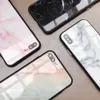 Marmorglasfodral för iPhone 14 13 12 11 Pro XS Max XR X 8 7 6S 6 Plus Fashion Tempered Glass Coque Back Cover