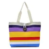 Canvas Striped Female Shoulder Bag 11 Styles Rainbow Striped Bag Fashion Female Shopping Handbag Women Beach Tote Bags