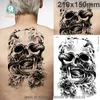 LC-811 / grande tatuagem adesivo legal Halloween Fake Braço manga crânio de horror desenhos Tatuagem temporária para homens braço.