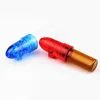 Snuff Snorter Dispenser Bullet Rocket Snorter Caixa de comprimidos de vidro Frasco com fundo transparente para fumar Tampa de acrílico Frasco de vidro Estojo de comprimidos para fumante Snorter de bolso