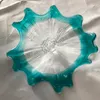 Lampada a forma di onda con fiore in vetro di Murano azzurro Piatto da appendere Piatti per decorazioni da parete per interni per Home Hotel Cafe House