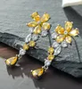 Fashion- cubic zirconia flower earings for women brand jewelry wedding stud earring sterling silver 925 earrings