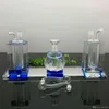 Double crystal glass alcohol lamp Wholesale Bongs Oil Burner Pipes Water Pipes Glass Pipe Oil Rigs Oil