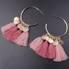 2019 handmade ethnic bohemian thread tassel earrings vintage Jewelry for woman and girls free shipping 9 colors C6028