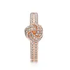 Authentieke sterling zilveren glinsterende knoopring voor Pandora CZ Diamond Wedding Designer sieraden voor vrouwen Geschenk Love Heart Rings met originele doos