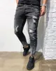 Erkek Tasarımcı Lüks Kot Genç Kaykay Rapçi Toptan Hiphop Satılık Siyah Kalem Pantolon Fermuar Yırtık
