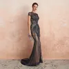 2020 Sexy Luxury Illusion Robes de soirée Sirène cristaux perlets longs Formet Trumpet Prom Prom Wear Robe Pageant 99356 Vestido9455870
