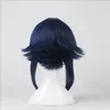 NARUTO Hyuga Hinata Cosplay Peruk Yetişkin için Düz Mavi Sentetik Saç